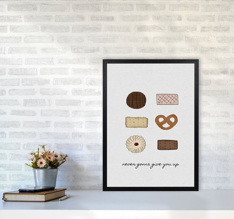 Never Gonna Give You Up Print By Orara Studio, Framed Kitchen Wall Art A2 White Frame