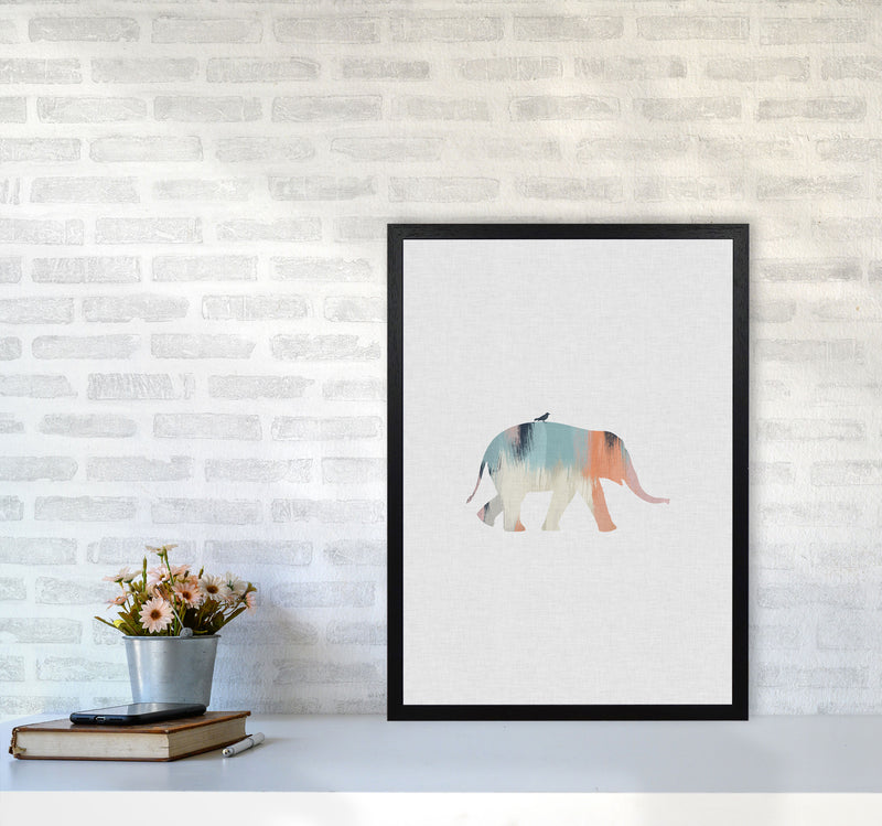 Pastel Elephant Print By Orara Studio Animal Art Print A2 White Frame