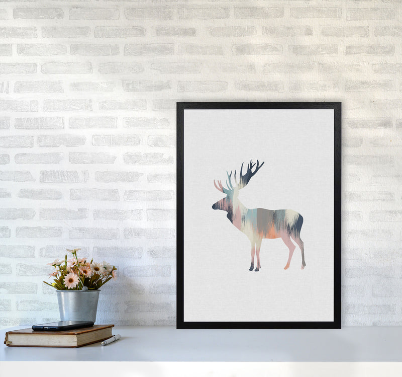 Pastel Moose Print By Orara Studio Animal Art Print A2 White Frame