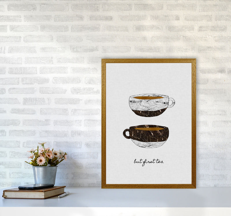 But First Tea Print By Orara Studio, Framed Kitchen Wall Art A2 Print Only