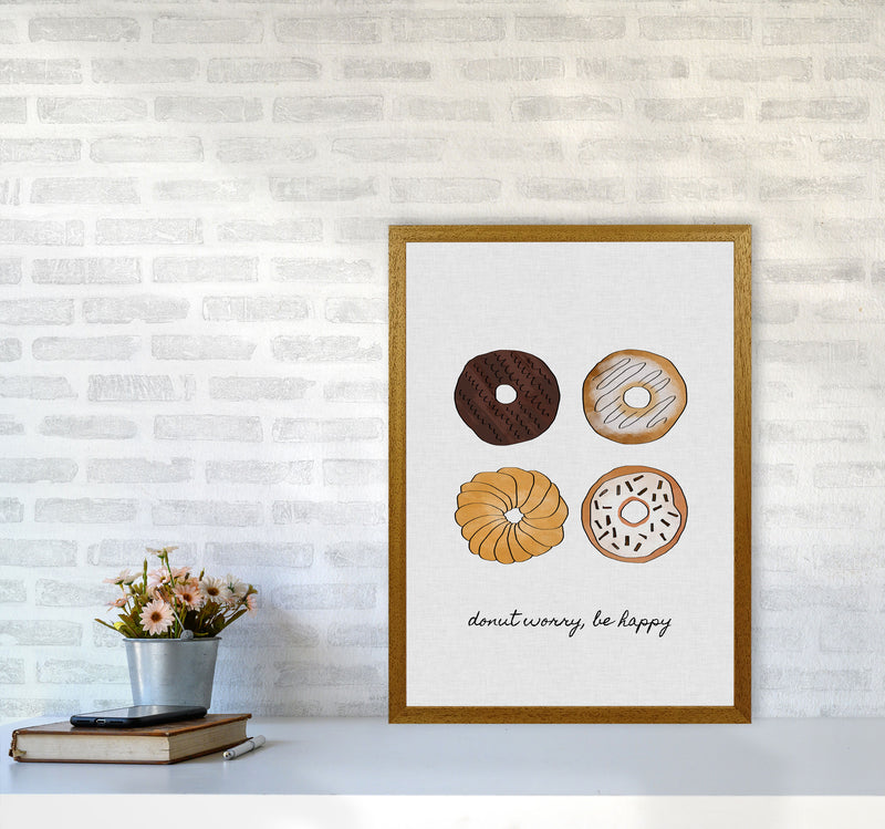 Donut Worry Print By Orara Studio, Framed Kitchen Wall Art A2 Print Only