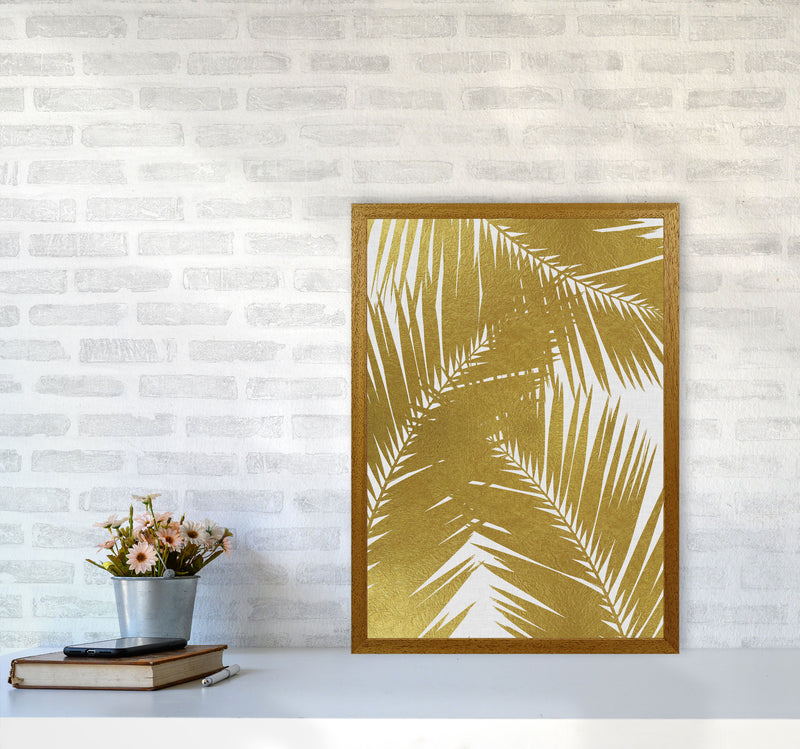 Palm Leaf Gold III Print By Orara Studio, Framed Botanical & Nature Art Print A2 Print Only