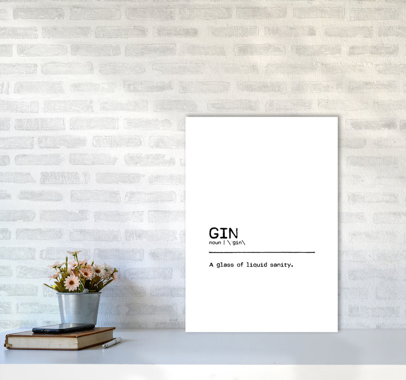 Gin Sanity Definition Quote Print By Orara Studio A2 Black Frame