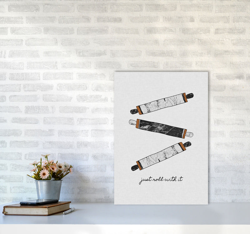 Just Roll With It Print By Orara Studio, Framed Kitchen Wall Art A2 Black Frame