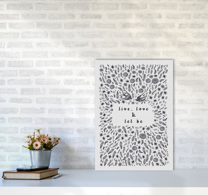 Live, Love & Let Be Calm Quote Print By Orara Studio A2 Black Frame