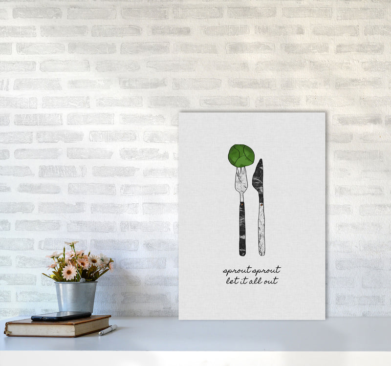 Sprout Sprout Print By Orara Studio, Framed Kitchen Wall Art A2 Black Frame