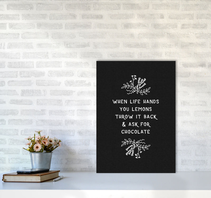 When Life Hands You Lemons Funny Quote Print By Orara Studio, Kitchen Wall Art A2 Black Frame