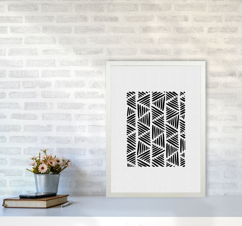 Black And White Abstract I Print By Orara Studio A2 Oak Frame