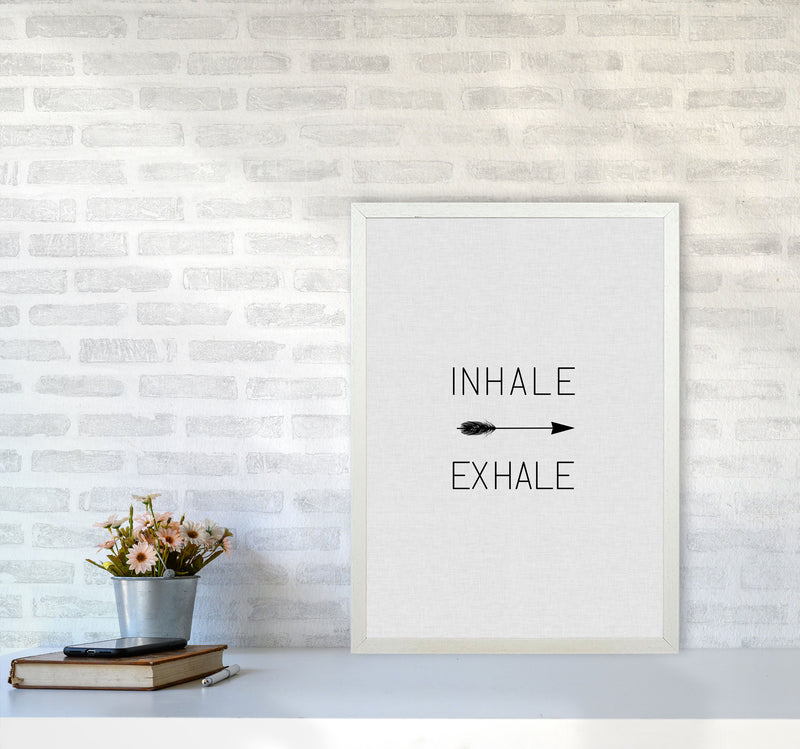 Inhale Exhale Arrow Quote Print By Orara Studio A2 Oak Frame