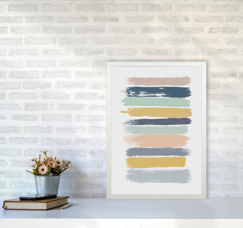 Pastel Stripes Print By Orara Studio A2 Oak Frame