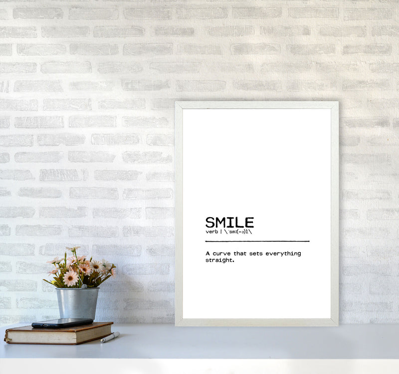 Smile Curve Definition Quote Print By Orara Studio A2 Oak Frame