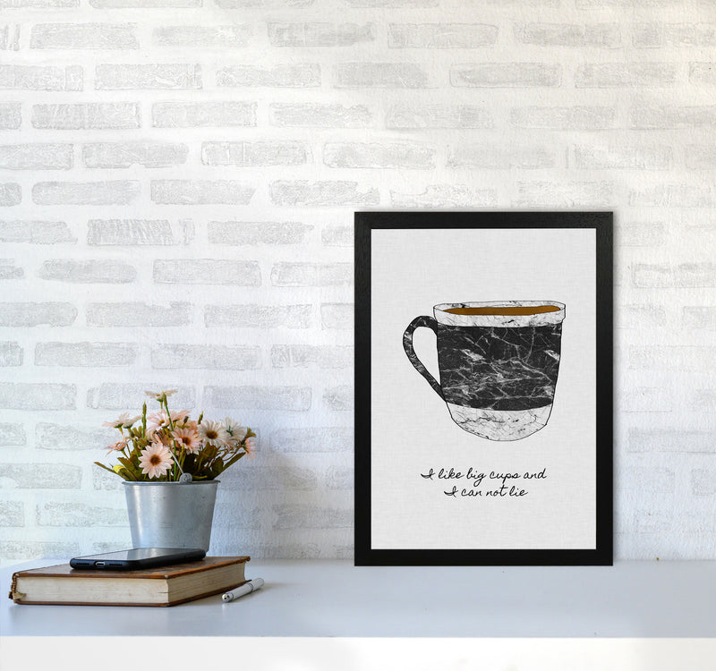I Like Big Cups Print By Orara Studio, Framed Kitchen Wall Art A3 White Frame