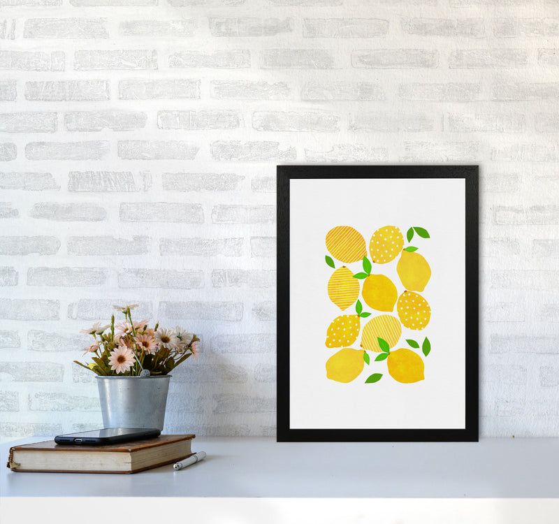 Lemon Crowd Print By Orara Studio, Framed Kitchen Wall Art A3 White Frame