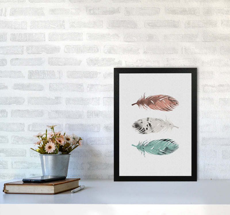 Pastel Feathers Print By Orara Studio, Framed Botanical & Nature Art Print A3 White Frame