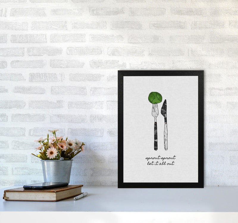 Sprout Sprout Print By Orara Studio, Framed Kitchen Wall Art A3 White Frame