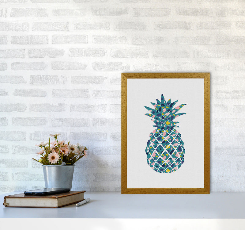 Teal Pineapple Print By Orara Studio, Framed Kitchen Wall Art A3 Print Only