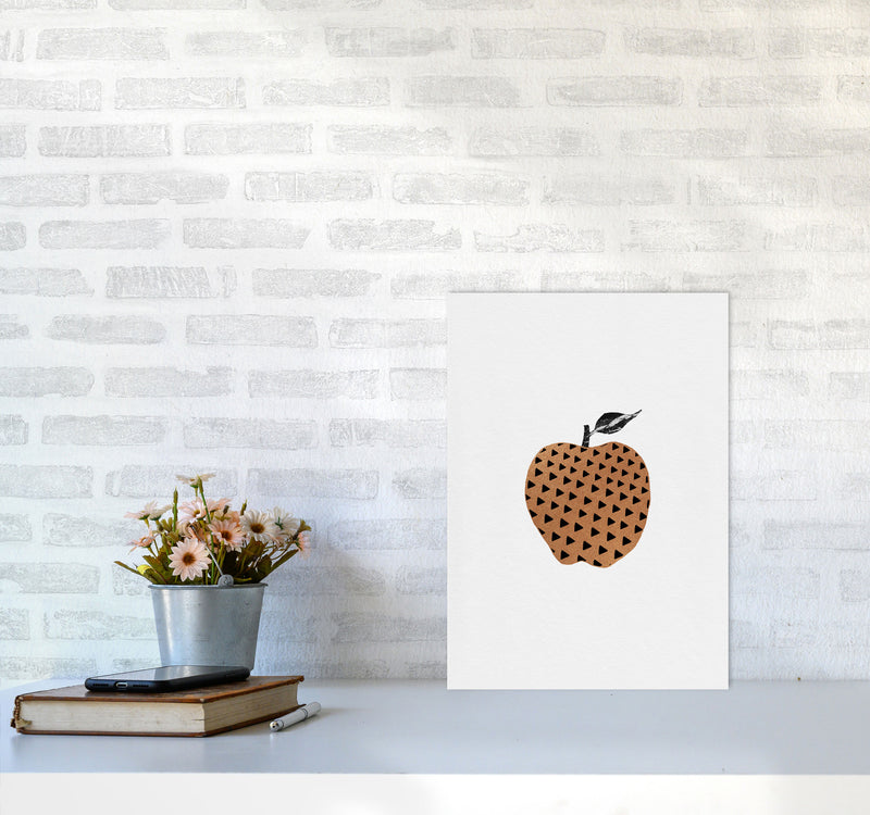 Apple Fruit Illustration Print By Orara Studio, Framed Kitchen Wall Art A3 Black Frame