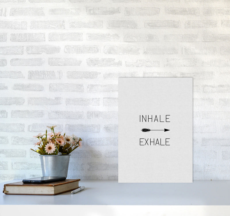 Inhale Exhale Arrow Quote Print By Orara Studio A3 Black Frame