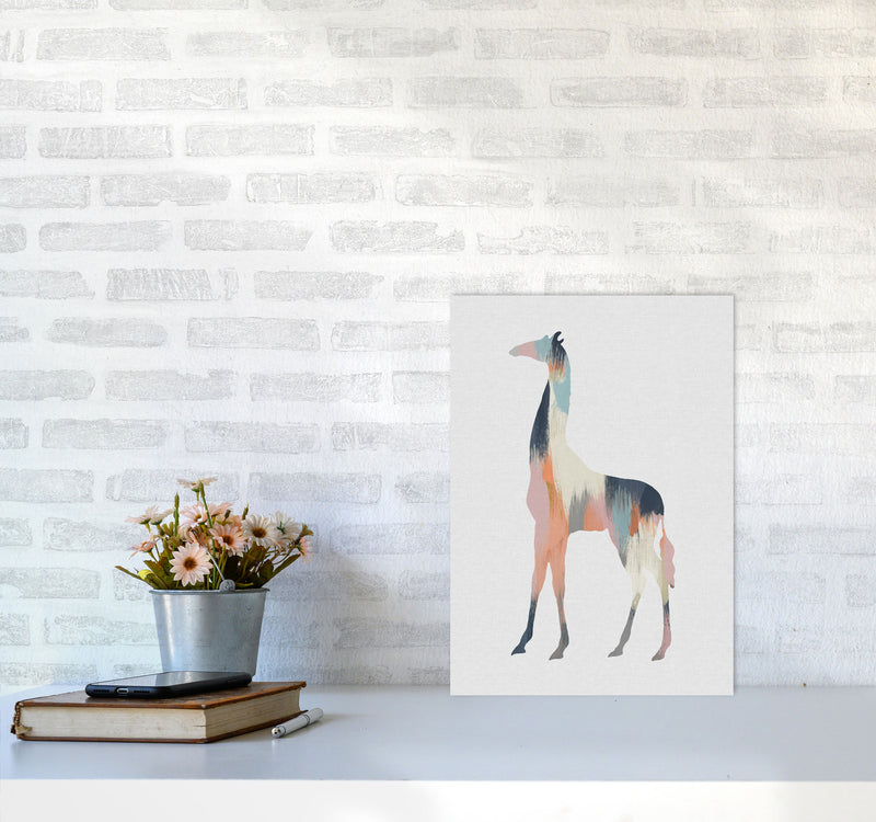 Pastel Giraffe Print By Orara Studio Animal Art Print A3 Black Frame