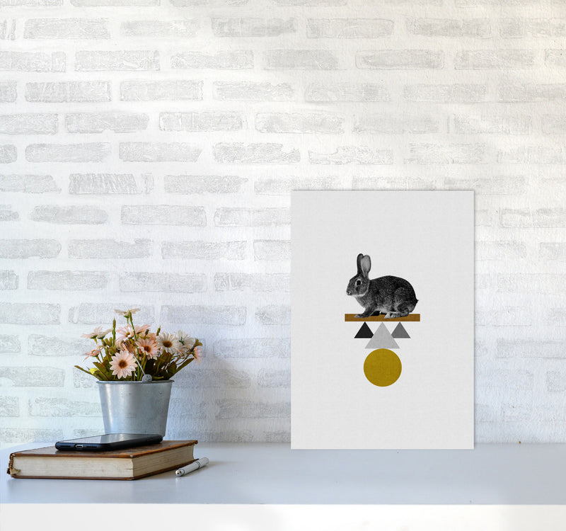 Tribal Rabbit Print By Orara Studio Animal Art Print A3 Black Frame