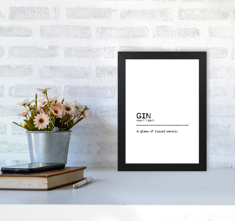 Gin Sanity Definition Quote Print By Orara Studio A4 White Frame
