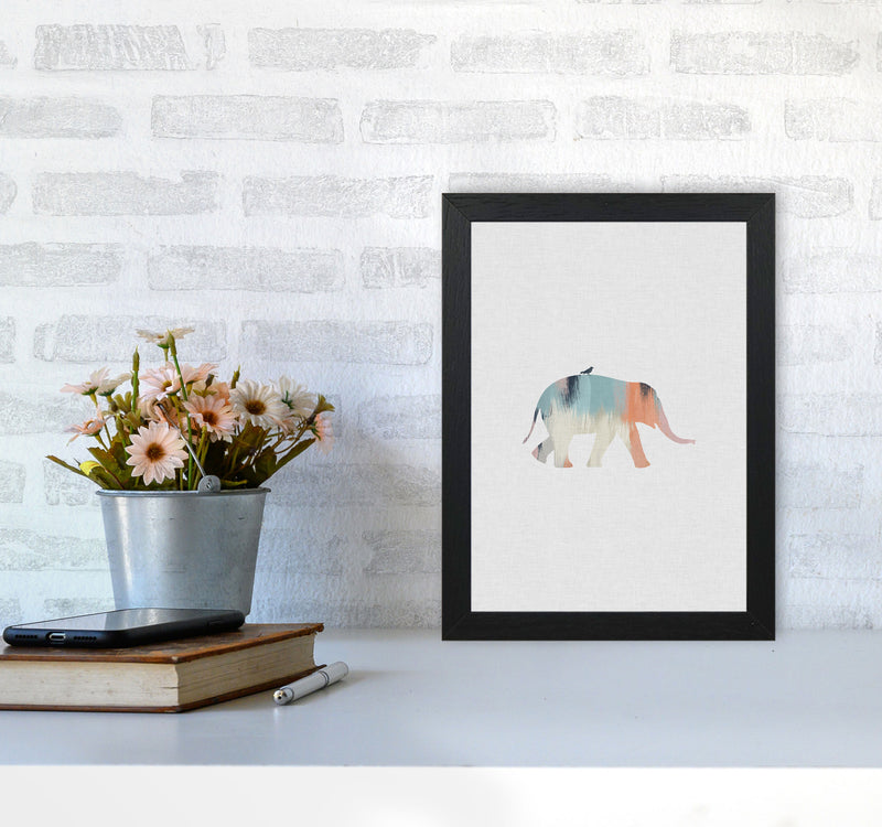 Pastel Elephant Print By Orara Studio Animal Art Print A4 White Frame