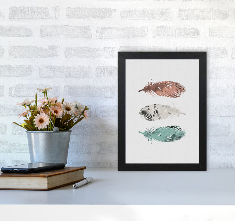 Pastel Feathers Print By Orara Studio, Framed Botanical & Nature Art Print A4 White Frame