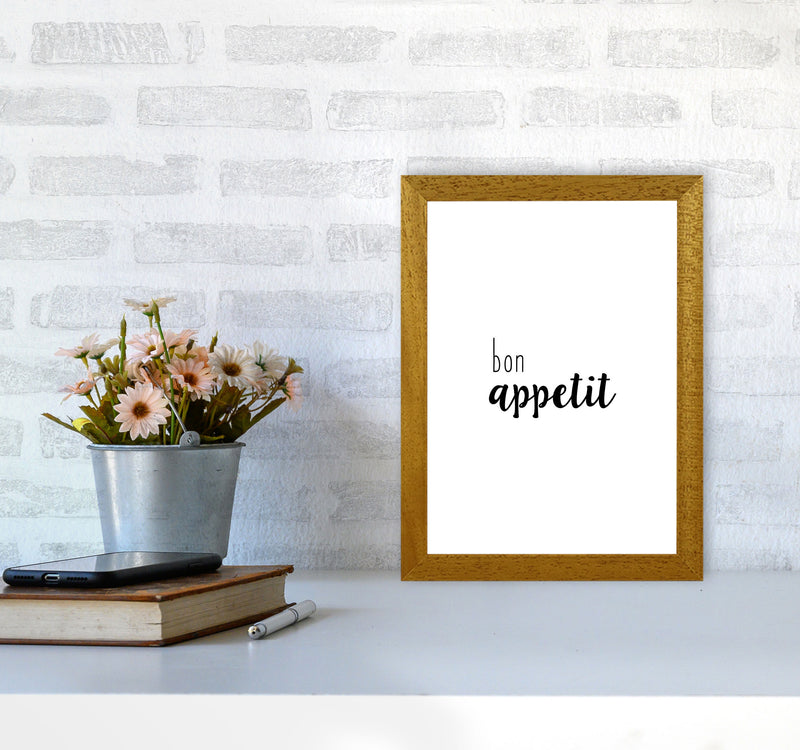 Bon Appetit Food Quote Print By Orara Studio, Framed Kitchen Wall Art A4 Print Only