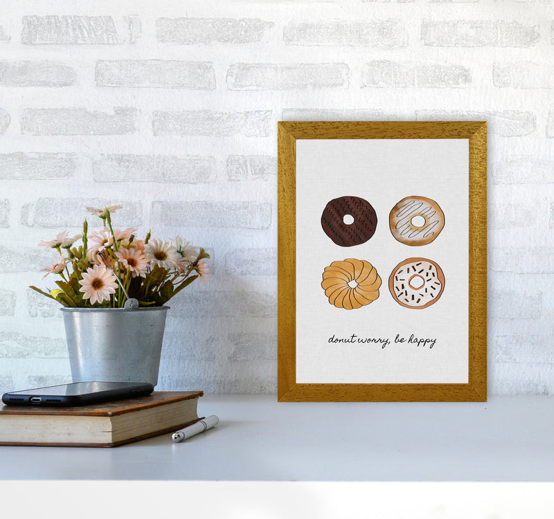 Donut Worry Print By Orara Studio, Framed Kitchen Wall Art A4 Print Only