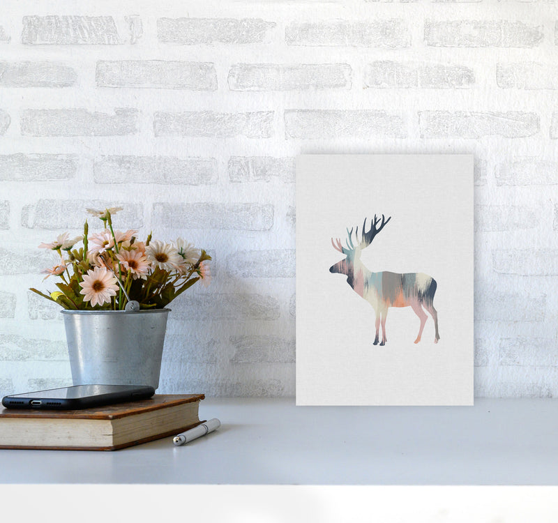 Pastel Moose Print By Orara Studio Animal Art Print A4 Black Frame