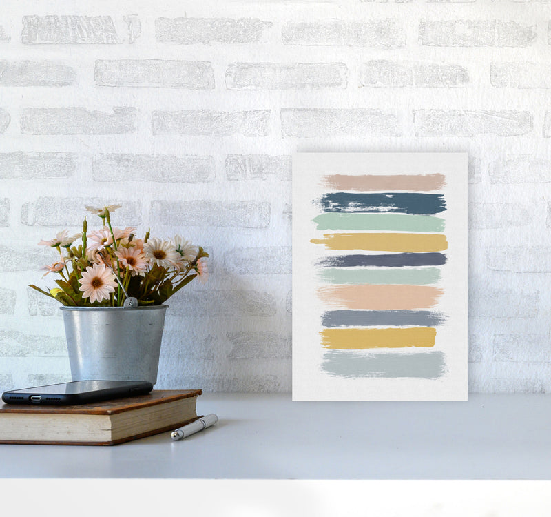 Pastel Stripes Print By Orara Studio A4 Black Frame