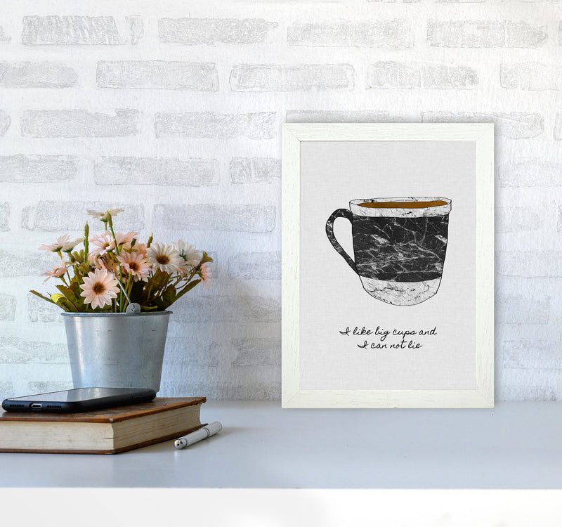 I Like Big Cups Print By Orara Studio, Framed Kitchen Wall Art A4 Oak Frame