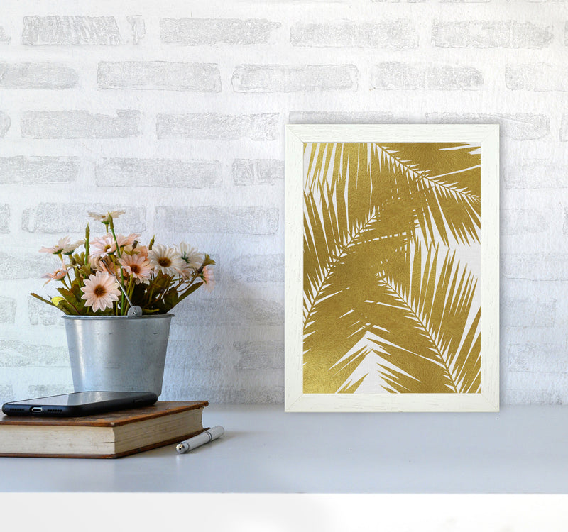 Palm Leaf Gold III Print By Orara Studio, Framed Botanical & Nature Art Print A4 Oak Frame