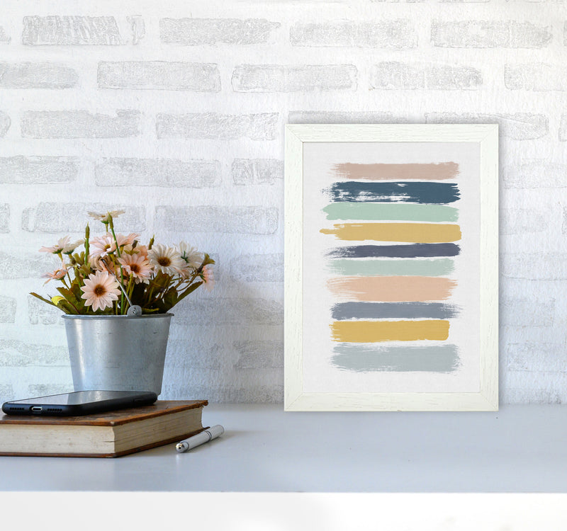 Pastel Stripes Print By Orara Studio A4 Oak Frame