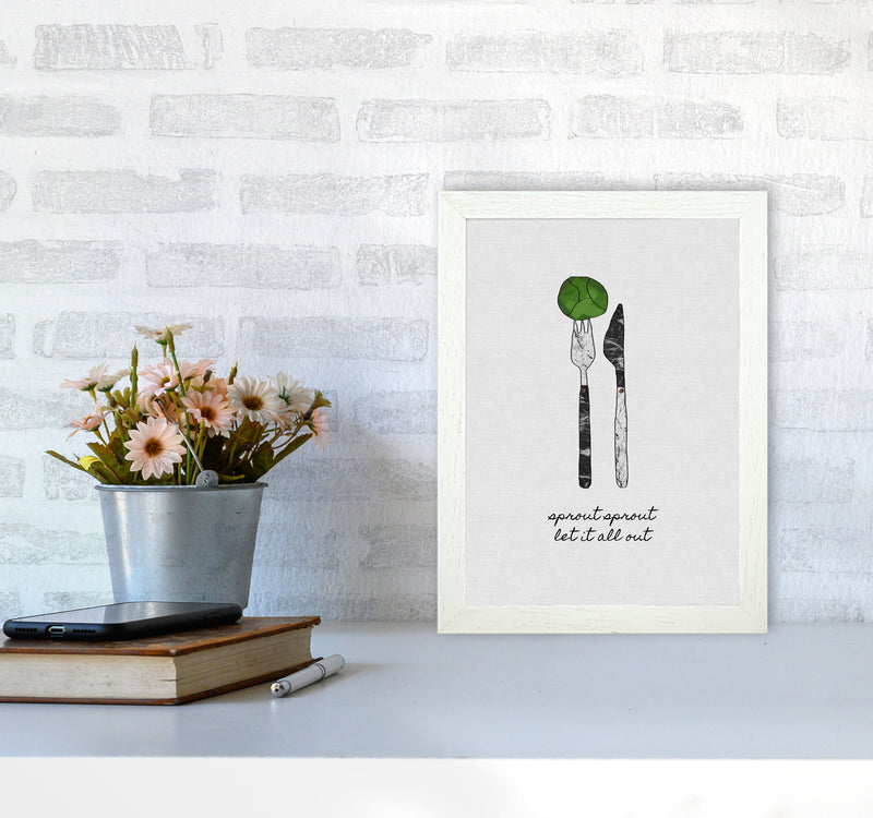 Sprout Sprout Print By Orara Studio, Framed Kitchen Wall Art A4 Oak Frame