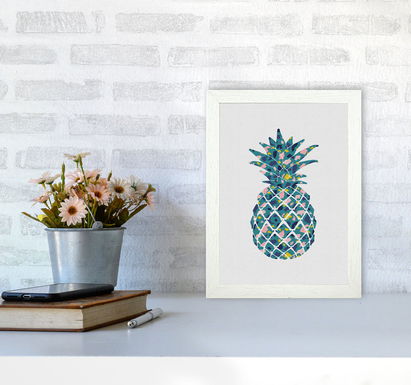 Teal Pineapple Print By Orara Studio, Framed Kitchen Wall Art A4 Oak Frame