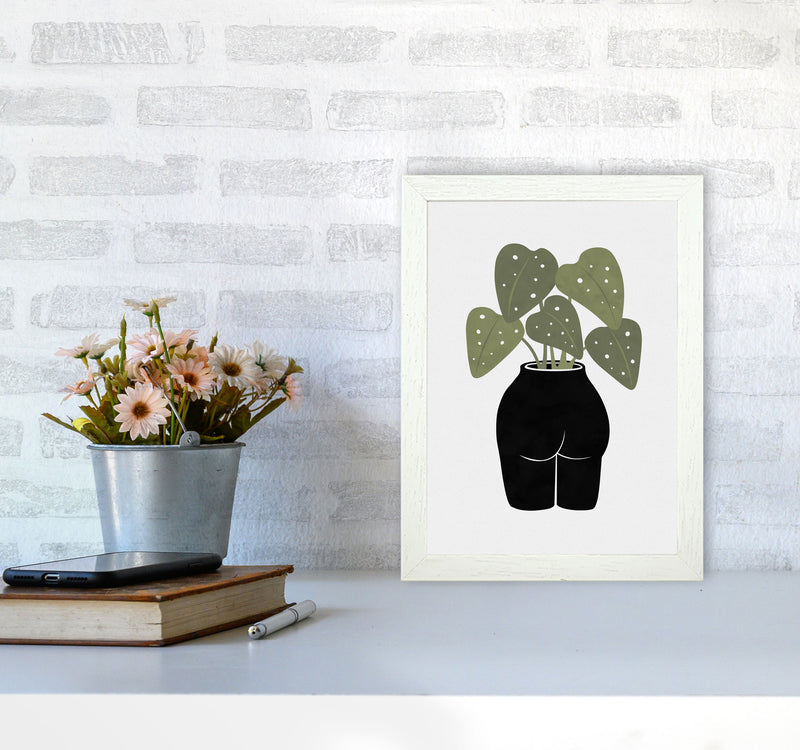 Butt-anical Vase Art Print by Orara Studios A4 Oak Frame