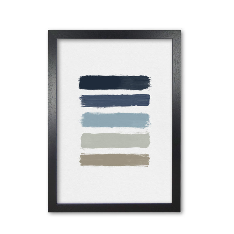 Blue & Taupe Stripes Print By Orara Studio Black Grain