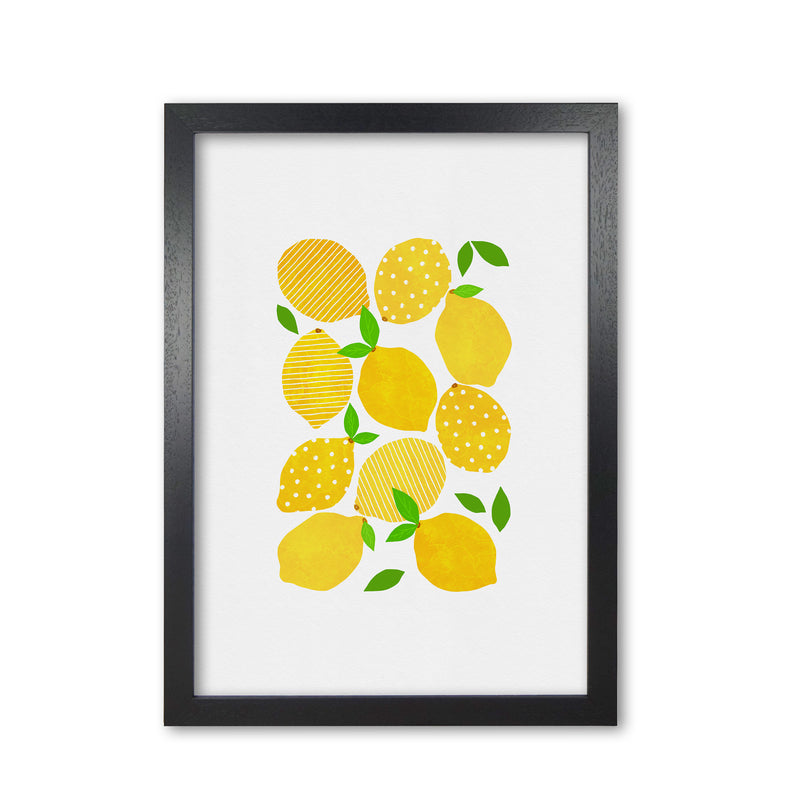 Lemon Crowd Print By Orara Studio, Framed Kitchen Wall Art Black Grain