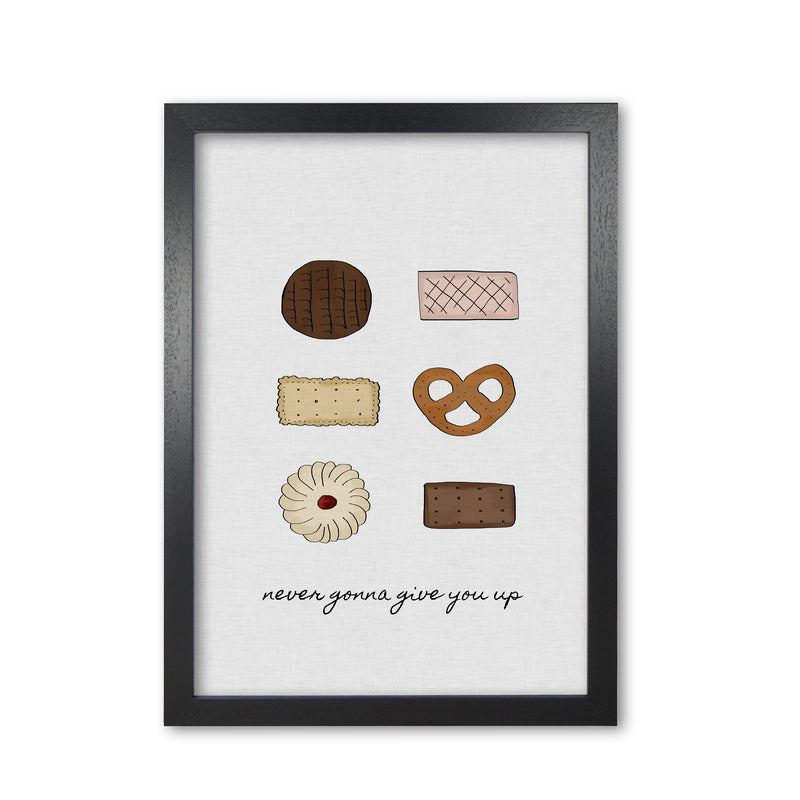 Never Gonna Give You Up Print By Orara Studio, Framed Kitchen Wall Art Black Grain