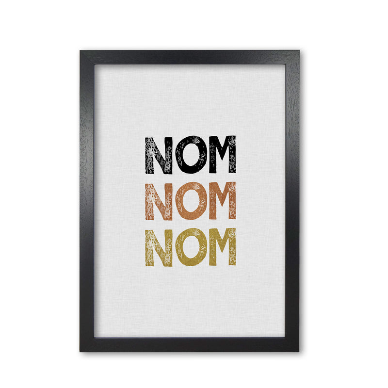 Nom Nom Nom Print By Orara Studio, Framed Kitchen Wall Art Black Grain