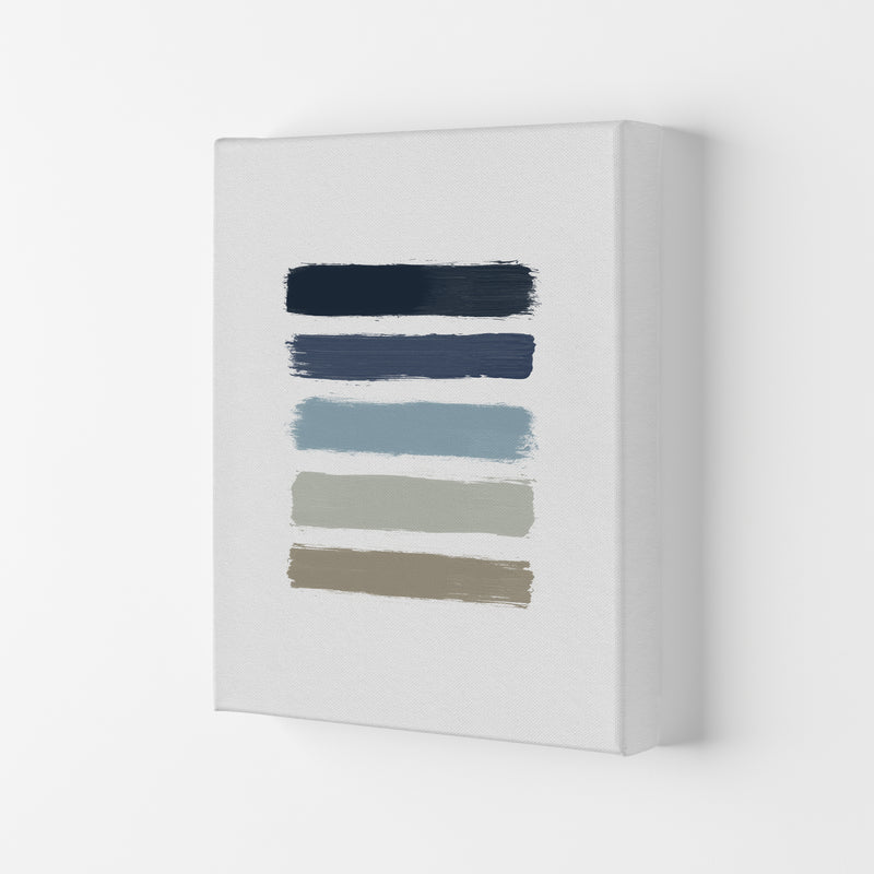 Blue & Taupe Stripes Print By Orara Studio Canvas