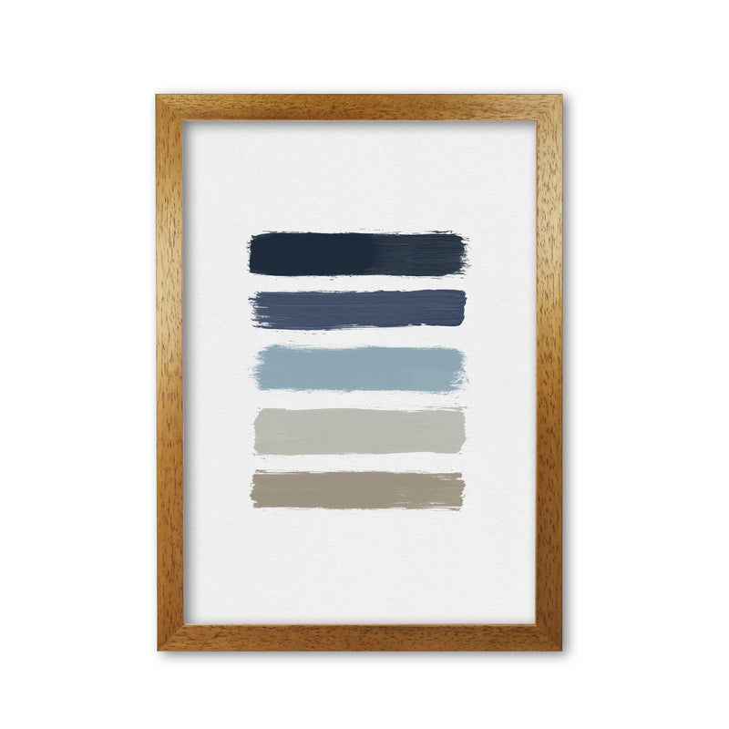 Blue & Taupe Stripes Print By Orara Studio Oak Grain