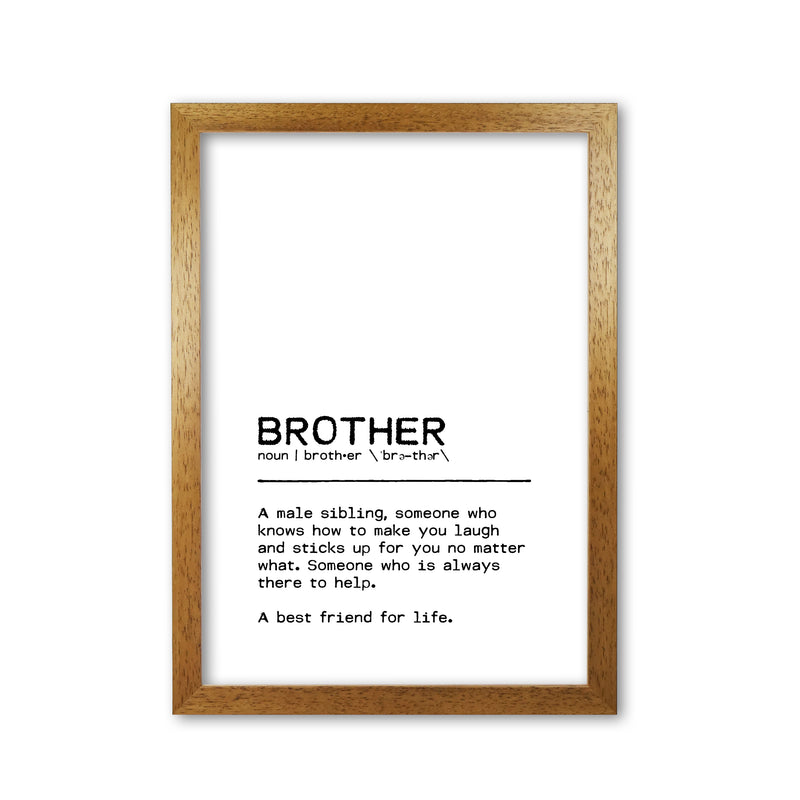 Brother Best Friend Definition Quote Print By Orara Studio Oak Grain