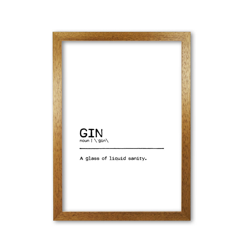 Gin Sanity Definition Quote Print By Orara Studio Oak Grain