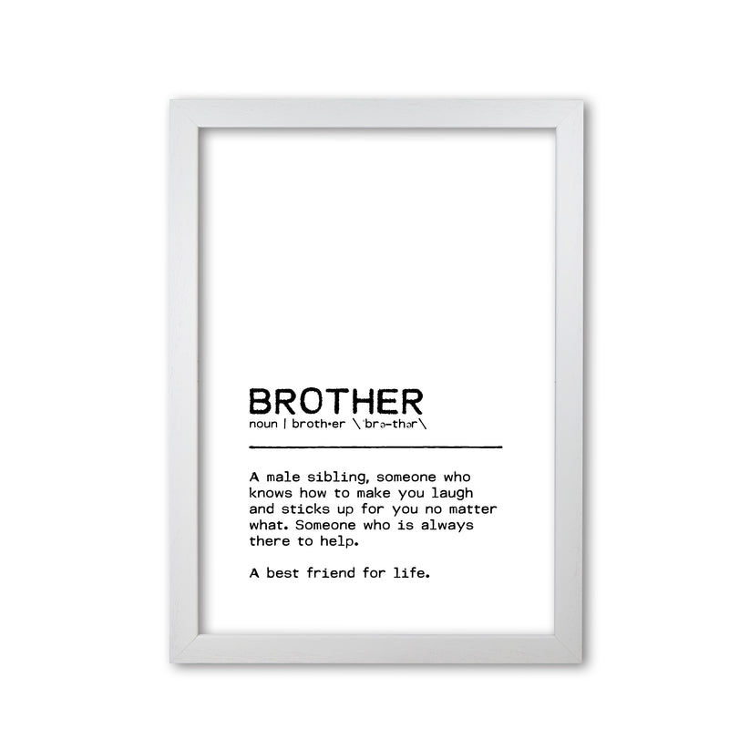 Brother Best Friend Definition Quote Print By Orara Studio White Grain