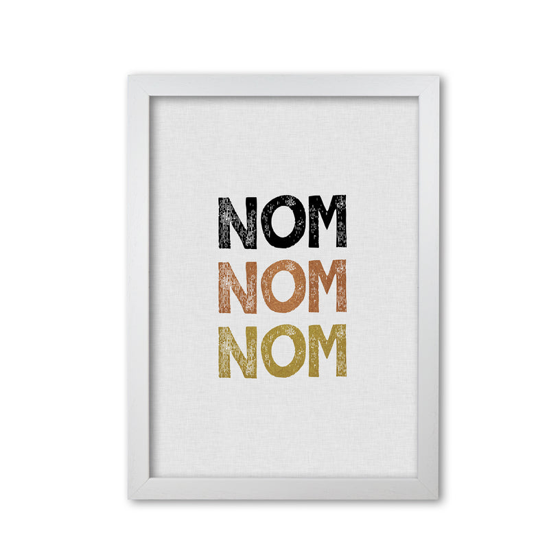 Nom Nom Nom Print By Orara Studio, Framed Kitchen Wall Art White Grain