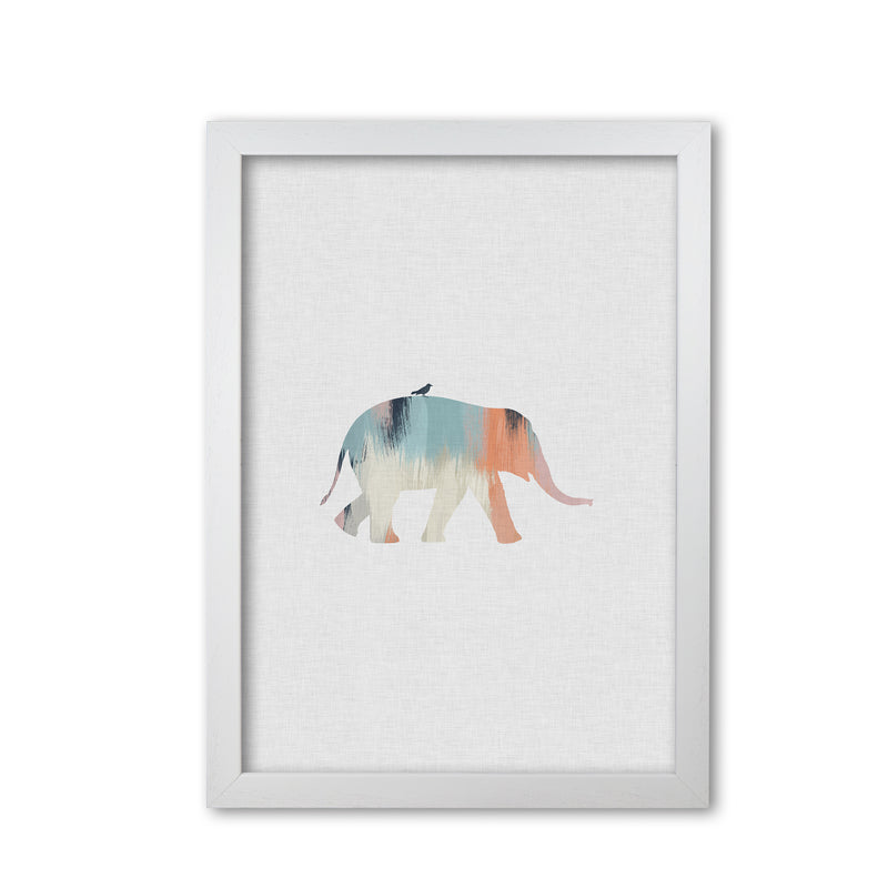 Pastel Elephant Print By Orara Studio Animal Art Print White Grain