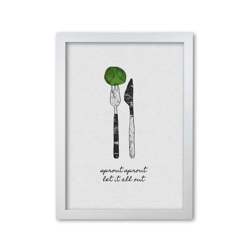 Sprout Sprout Print By Orara Studio, Framed Kitchen Wall Art White Grain