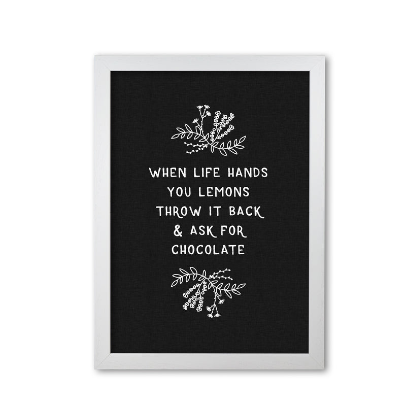 When Life Hands You Lemons Funny Quote Print By Orara Studio, Kitchen Wall Art White Grain